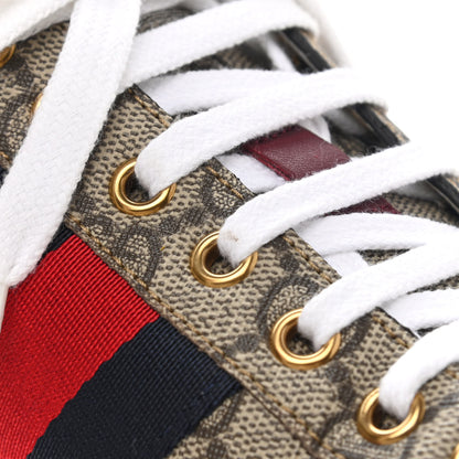 Gucci GG Supreme Monogram Ayers Mens New Ace Low-Top Sneaker 7 Beige Red 31 of 32