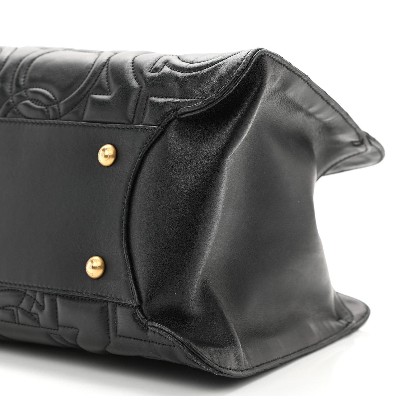 Salvatore Ferragamo Calfskin Quilted Tote Bag Black 10 of 10