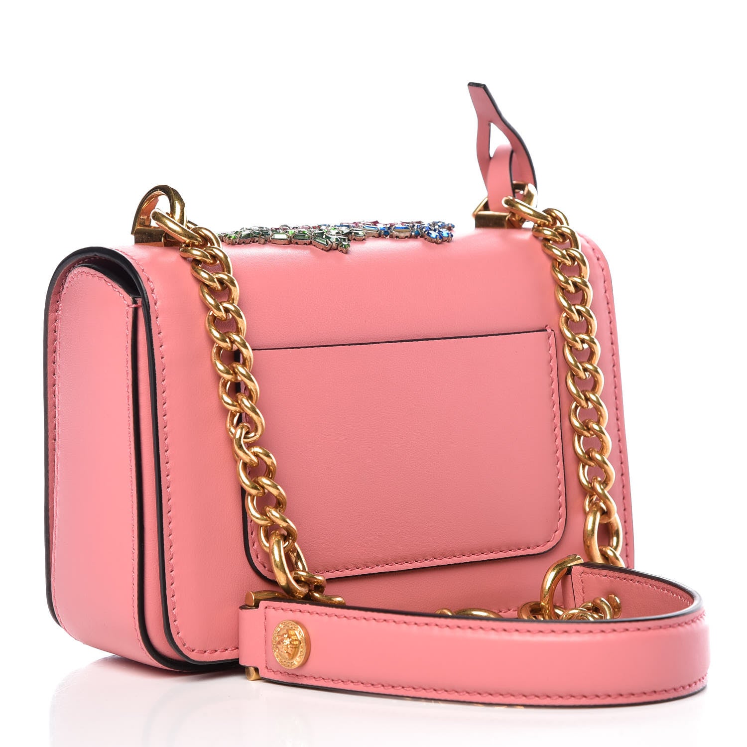 Versace Calfskin Embellished Icon Small Crossbody Bag Pink 3 of 10