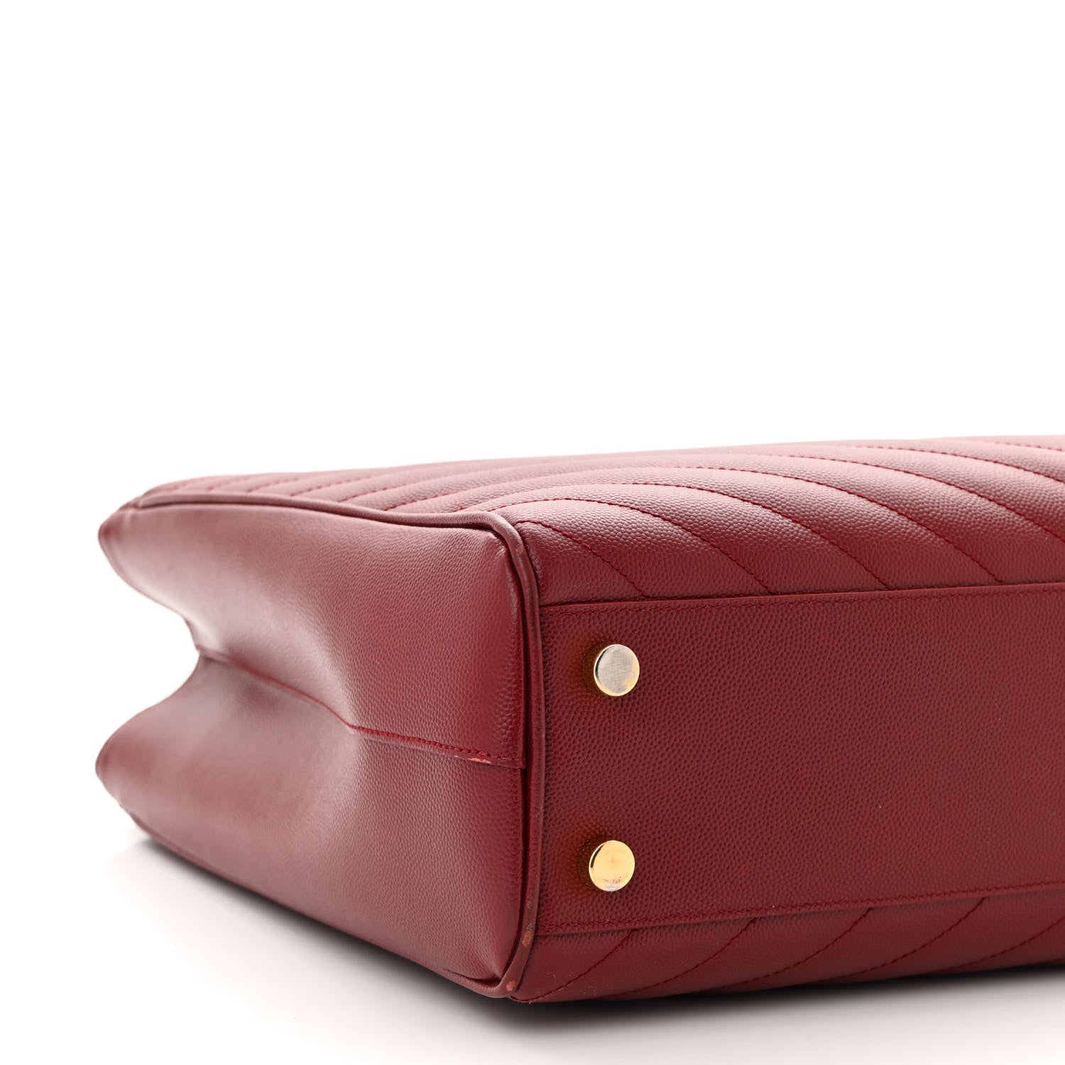 Saint Laurent Grain De Poudre Matelasse Chevron Monogram Shopping Bag Oxblood 8 of 15