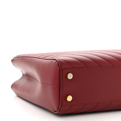 Saint Laurent Grain De Poudre Matelasse Chevron Monogram Shopping Bag Oxblood 8 of 15