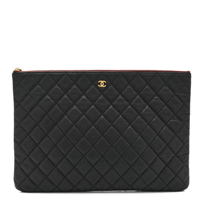 Chanel Caviar Quilted Large Cosmetic Case Black 1 of 10