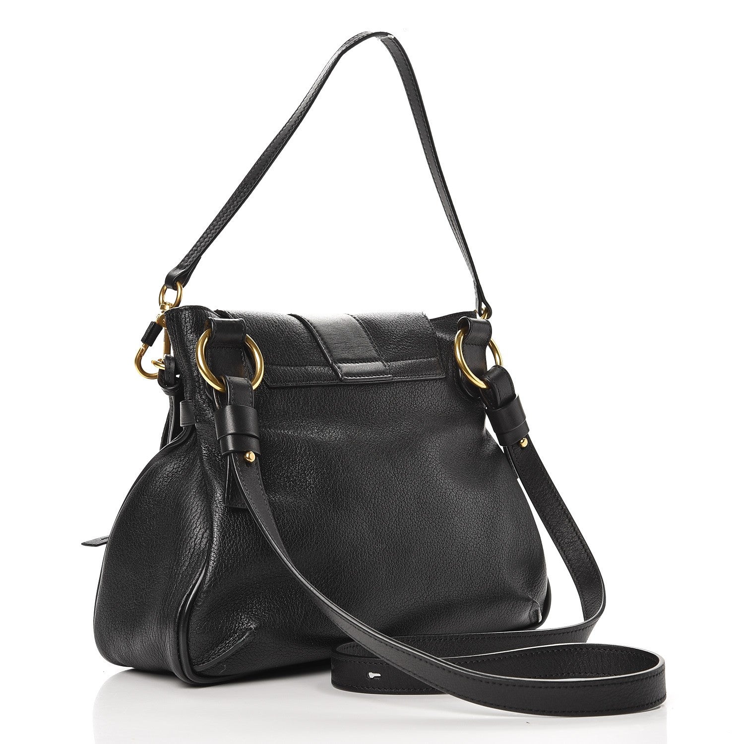 Chloe Grained Lambskin Calfskin Medium Lexa Shoulder Bag Black 4 of 10