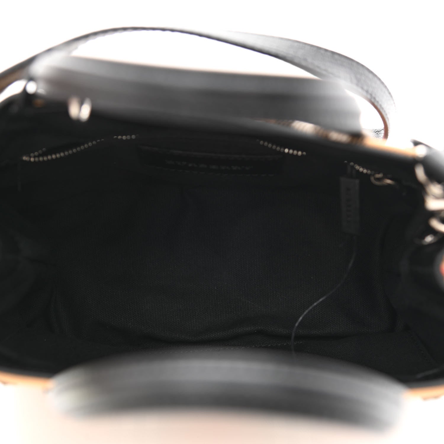 Burberry Goatskin Vintage Check Small Banner Tote Black 5 of 11