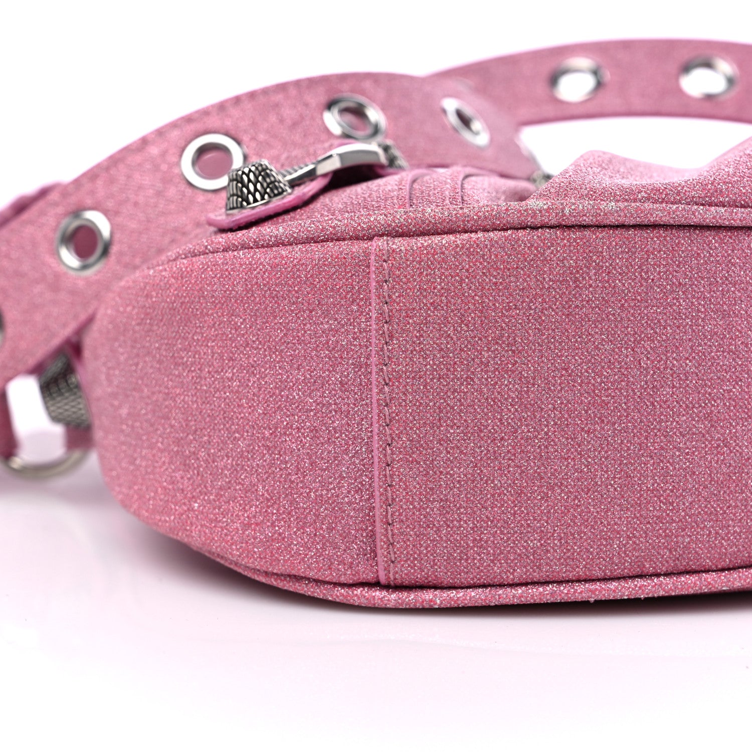 Balenciaga Sparkling Fabric Le Cagole Shoulder Bag XS Sweet Pink 8 of 9