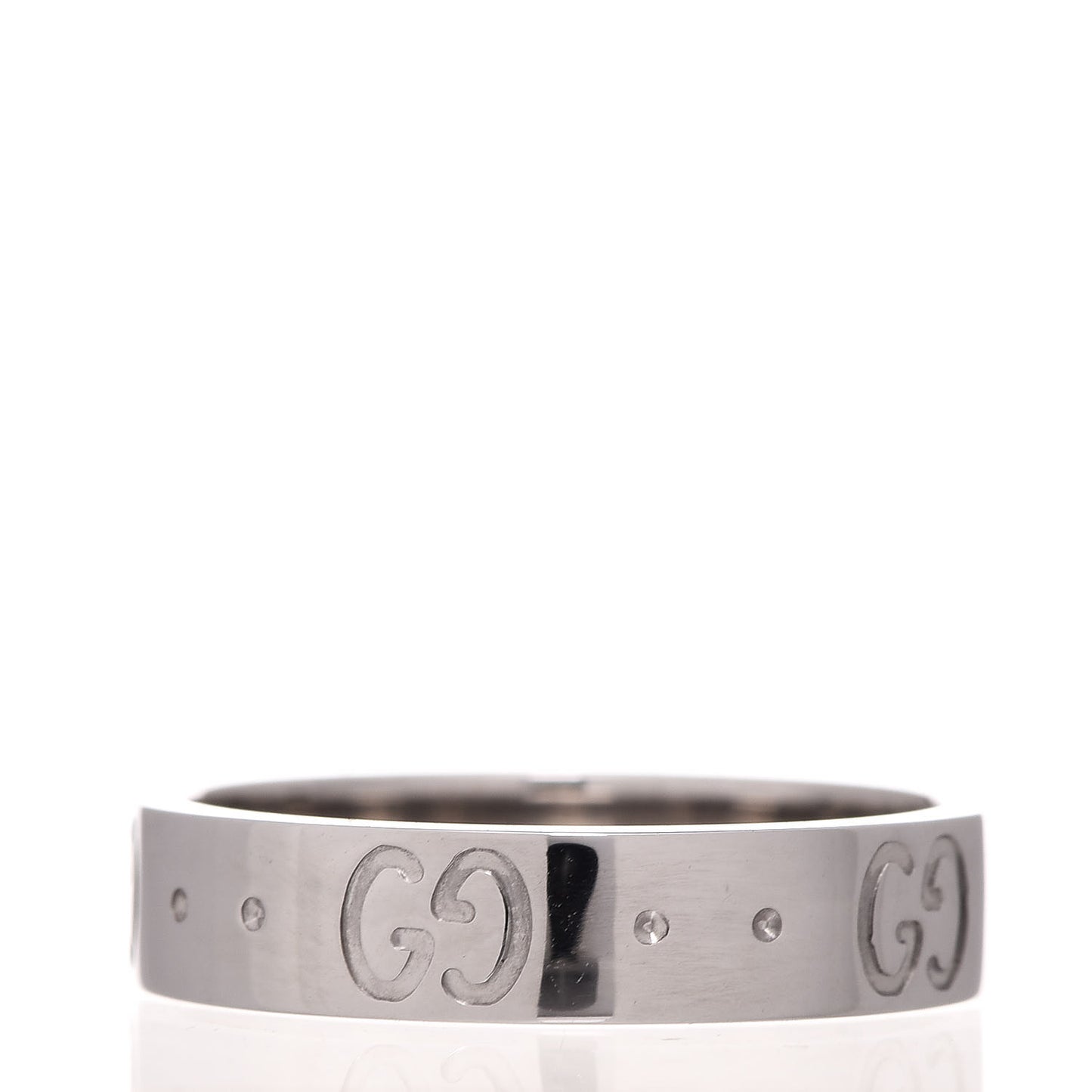 18K White Gold 4mm Icon Thin Band Ring 49 4.75