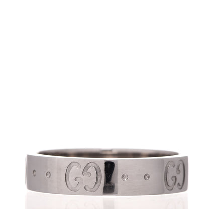 Gucci 18K White Gold 4mm Icon Thin Band Ring 49 4.75 3 of 6