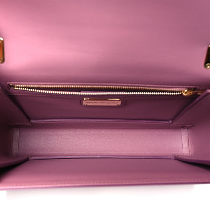 Salvatore Ferragamo Pebble Calfskin Ginny Vara Bow Shoulder Bag Mauve 5 of 11