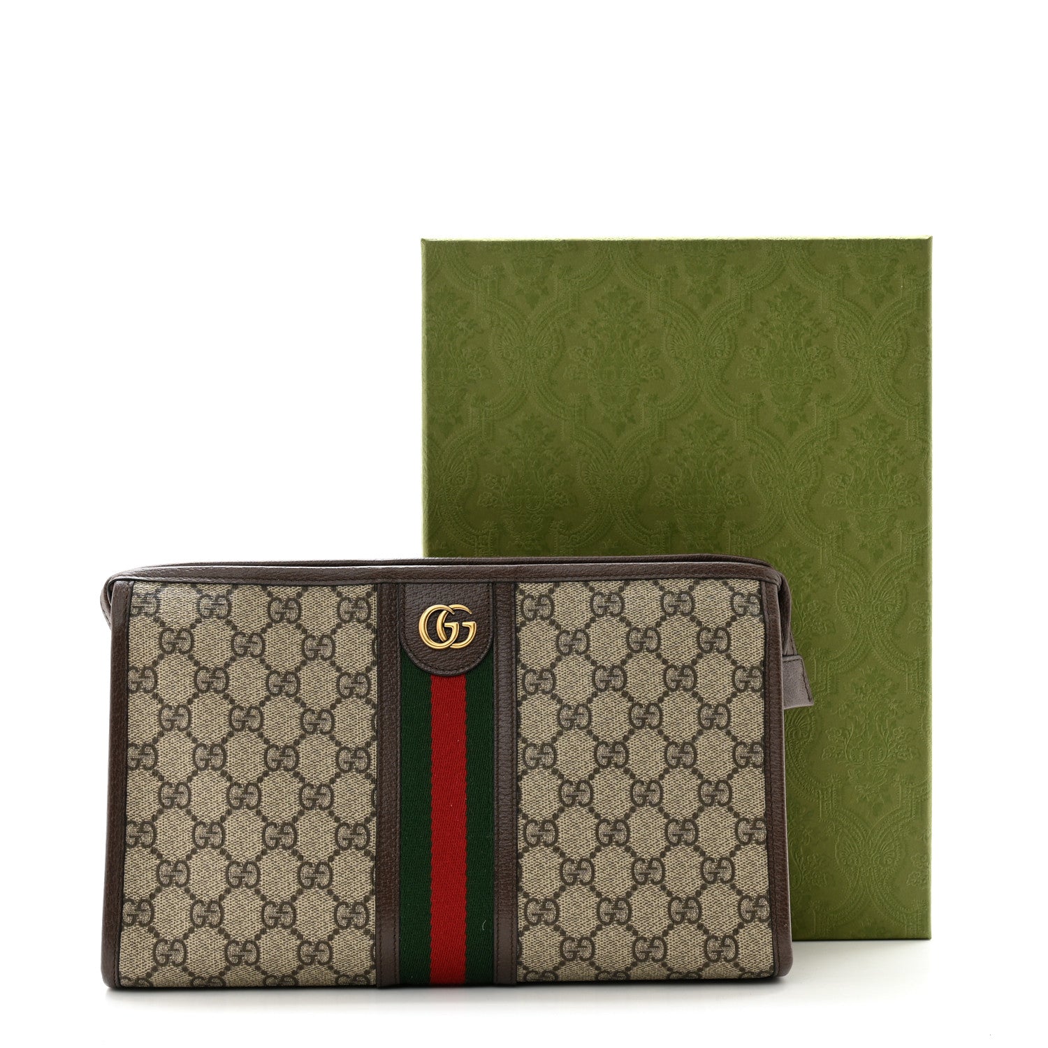 Gucci GG Supreme Monogram Web Ophidia GG Toiletry Case Beige New Acero 9 of 9
