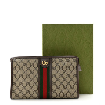 Gucci GG Supreme Monogram Web Ophidia GG Toiletry Case Beige New Acero 9 of 9