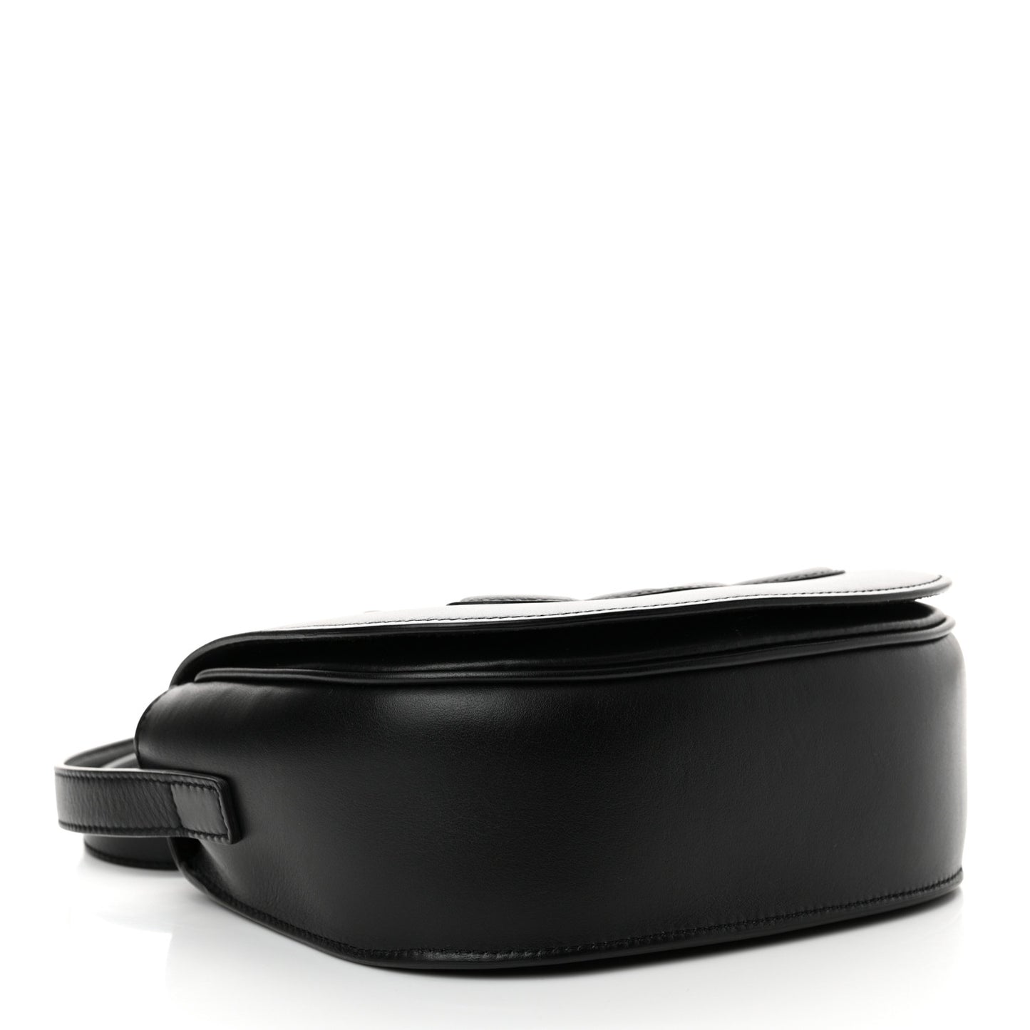 Smooth Calfskin Cuir Triomphe Folco Crossbody Bag Black