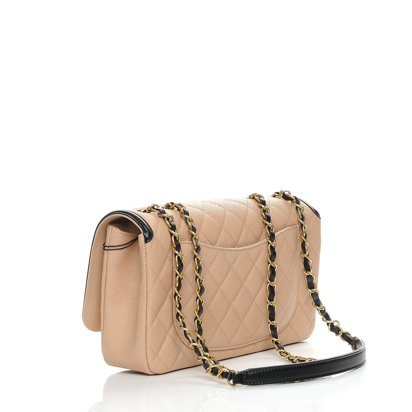 Caviar Quilted Medium CC Filigree Flap Beige Black