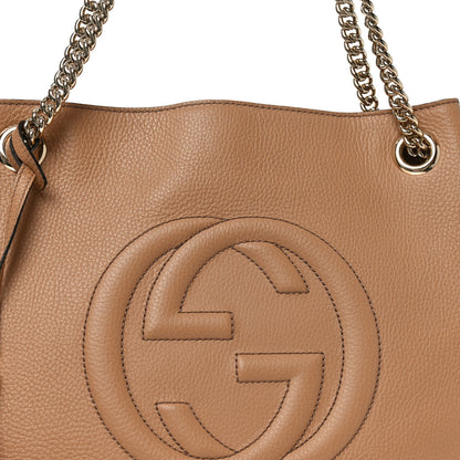 Gucci Pebbled Calfskin Medium Soho Chain Shoulder Bag Camelia 8 of 10
