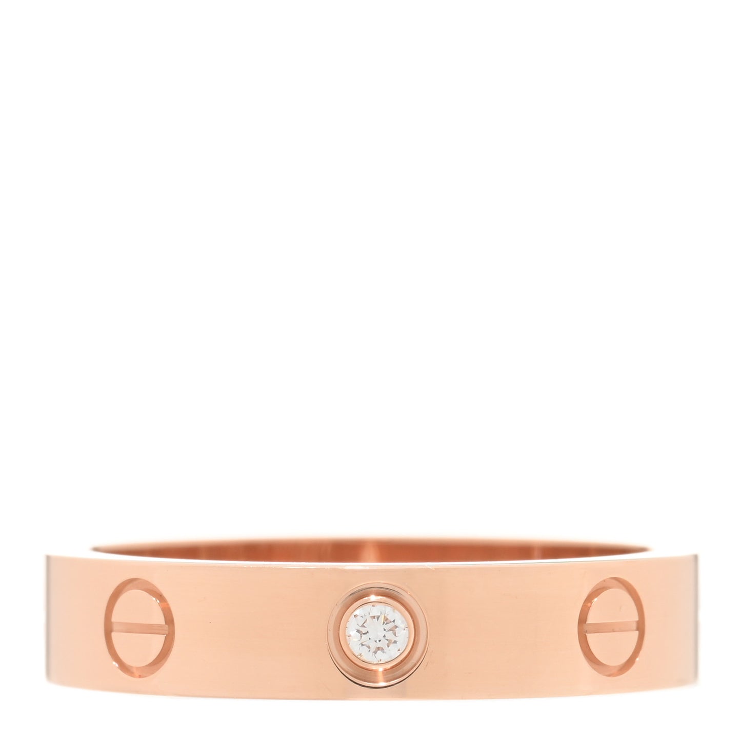 18K Pink Gold Diamond 4mm LOVE Wedding Band Ring 53 6.5