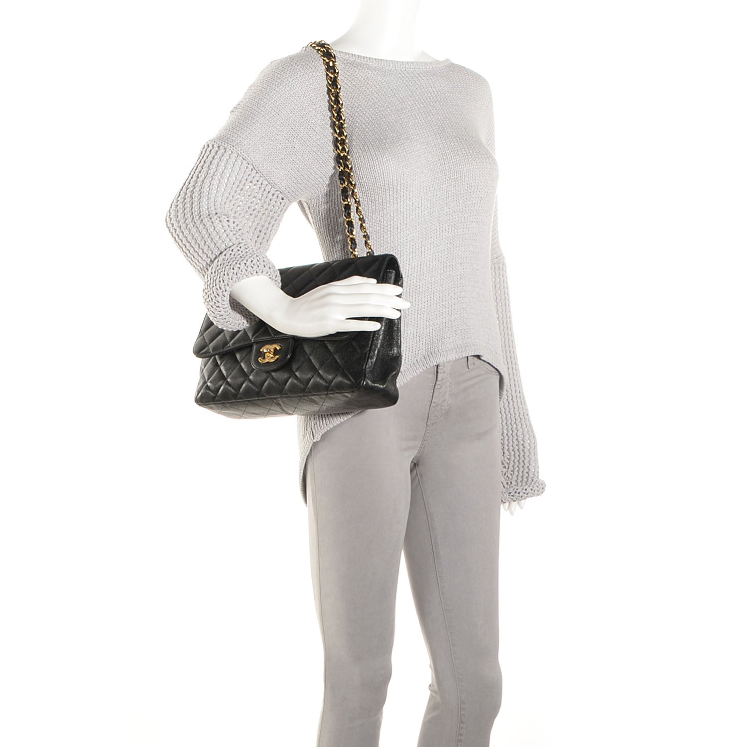 Chanel Caviar Jumbo Single Flap Black 2 of 8