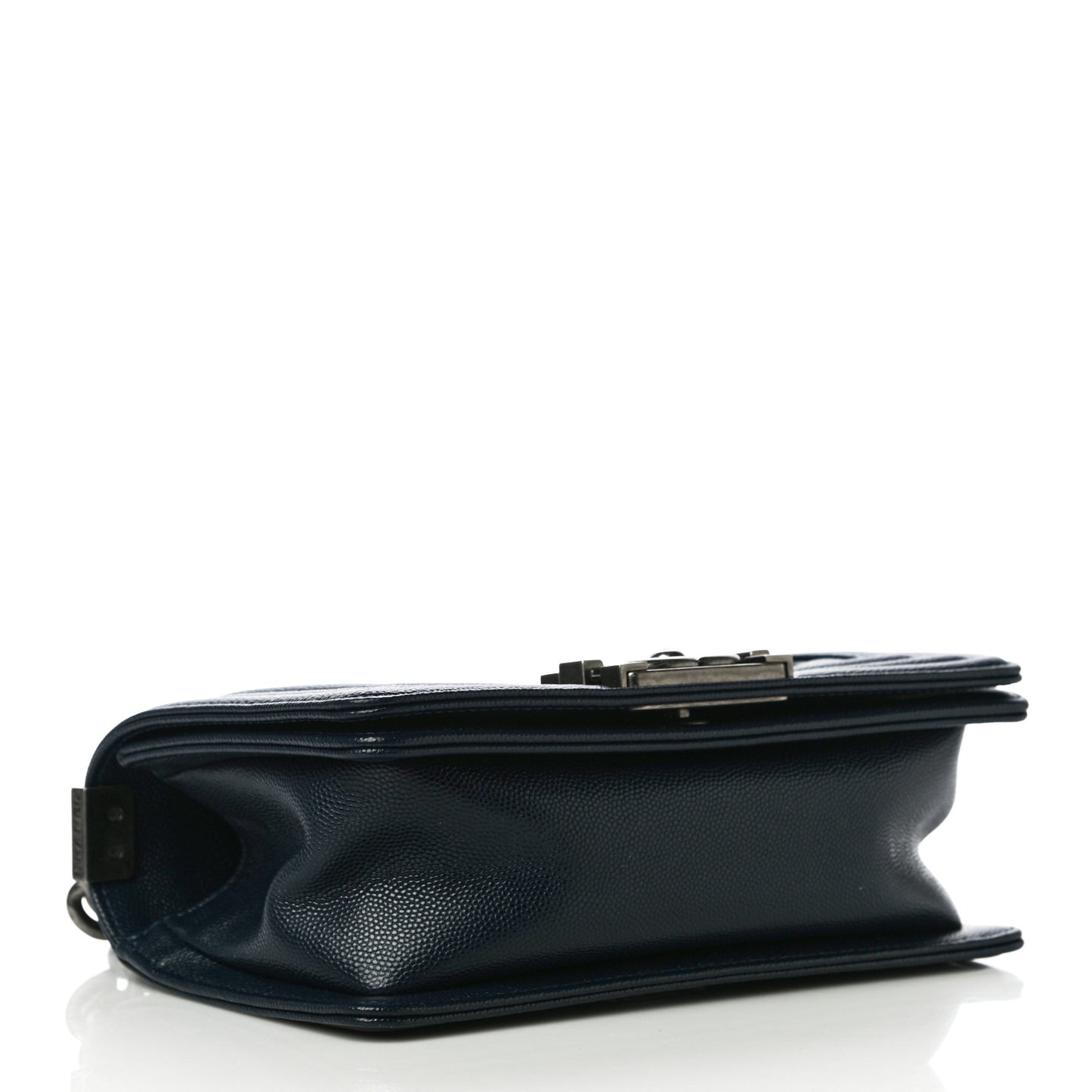 Caviar Quilted Small Boy Flap Navy