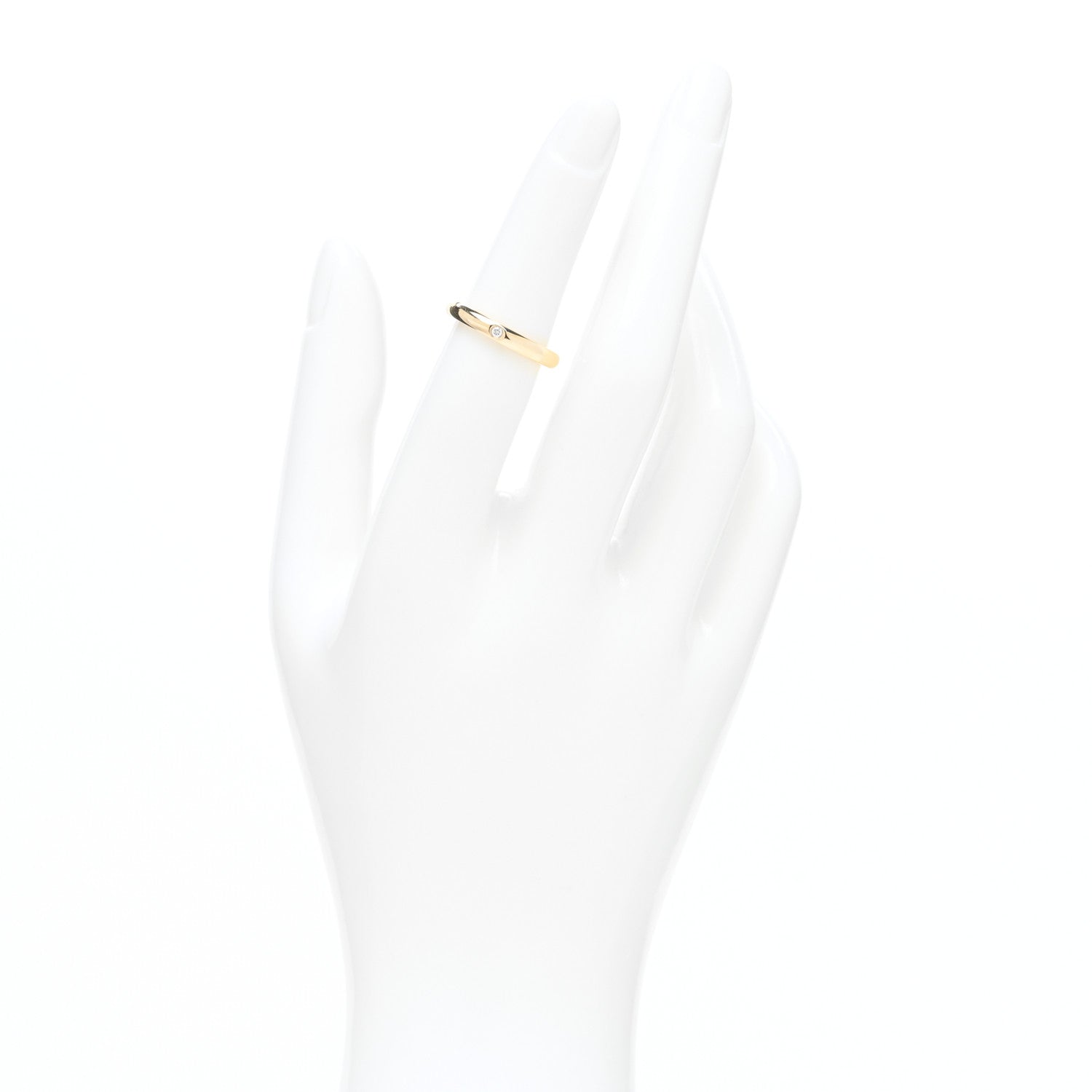 Tiffany 18K Yellow Gold Diamond 3mm Elsa Peretti Band Ring 50 5.5 2 of 4