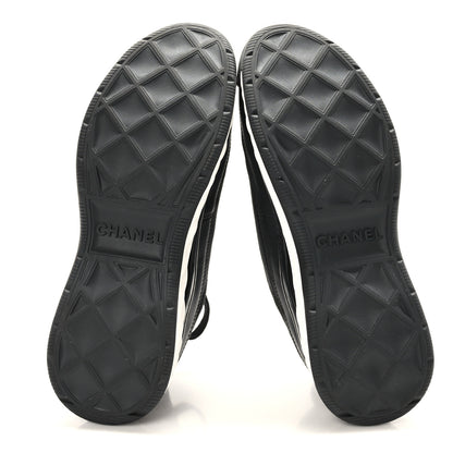 Chanel Velvet Calfskin Mixed Fibers CC Sneakers 40.5 Black 6 of 8