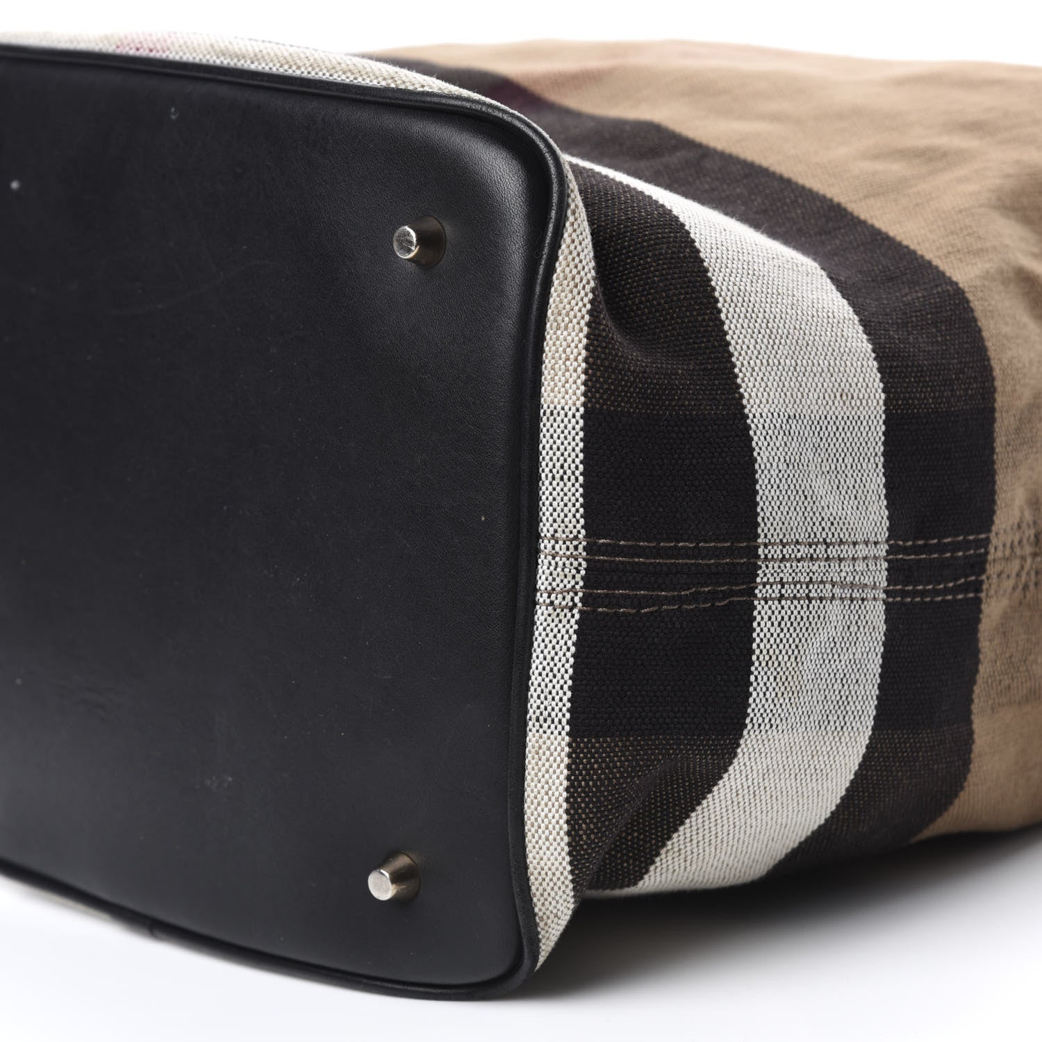 Burberry Canvas Mega Check Medium Ashby Hobo Black 8 of 12