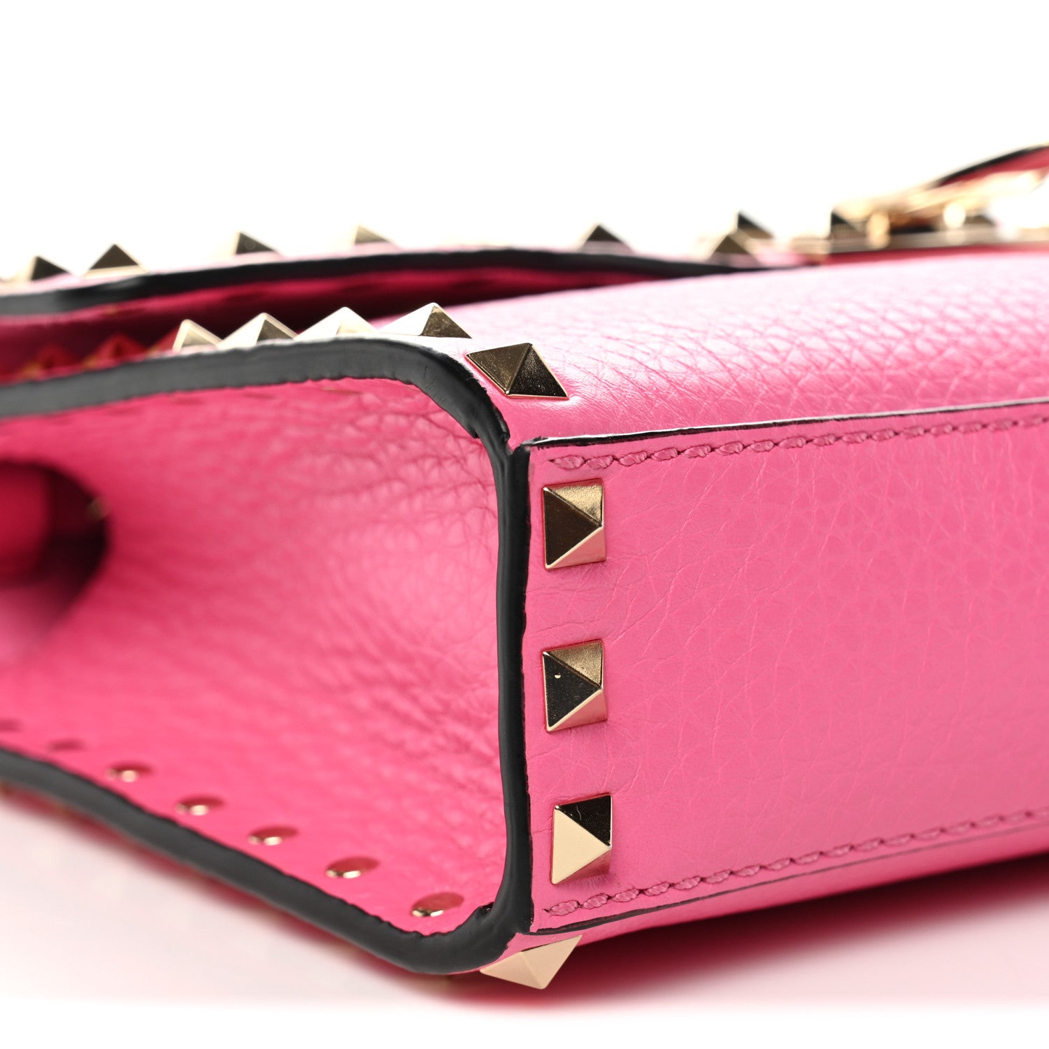 Valentino Garavani Pebbled Calfskin Medium Rockstud Flip Lock Crossbody Bag Feminine Pink 8 of 9