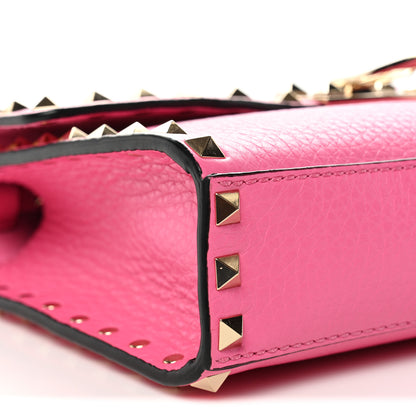 Valentino Garavani Pebbled Calfskin Medium Rockstud Flip Lock Crossbody Bag Feminine Pink 8 of 9