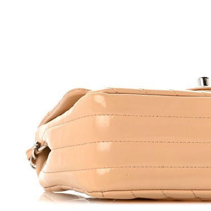 Chanel Patent Chevron Quilted Mini Rectangular Flap Beige 9 of 14