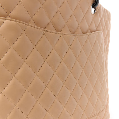 Chanel Calfskin Quilted Large Cambon Tote Beige Black 12 of 13