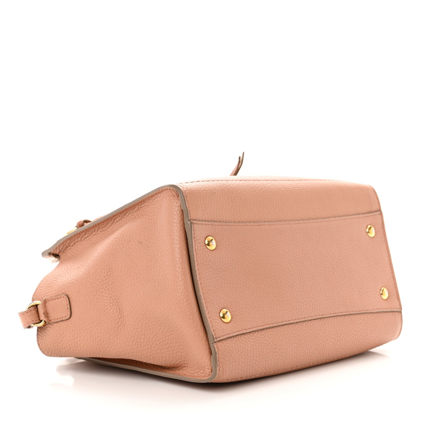 Salvatore Ferragamo Hammered Calfskin Double Handle Small Amy Tote Neutral Gold 4 of 21