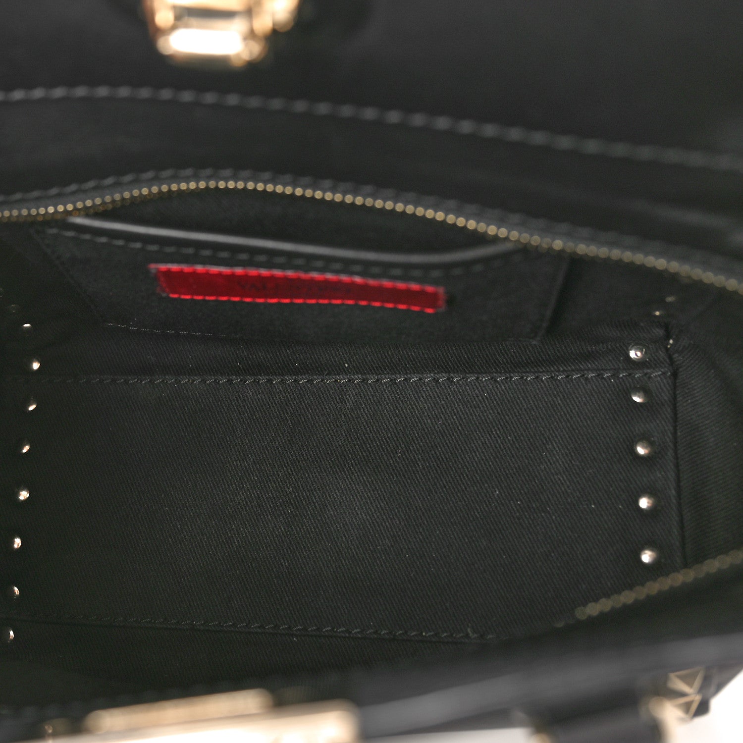 Valentino Garavani Vitello Mini Rockstud Double Handle Tote Black 5 of 10