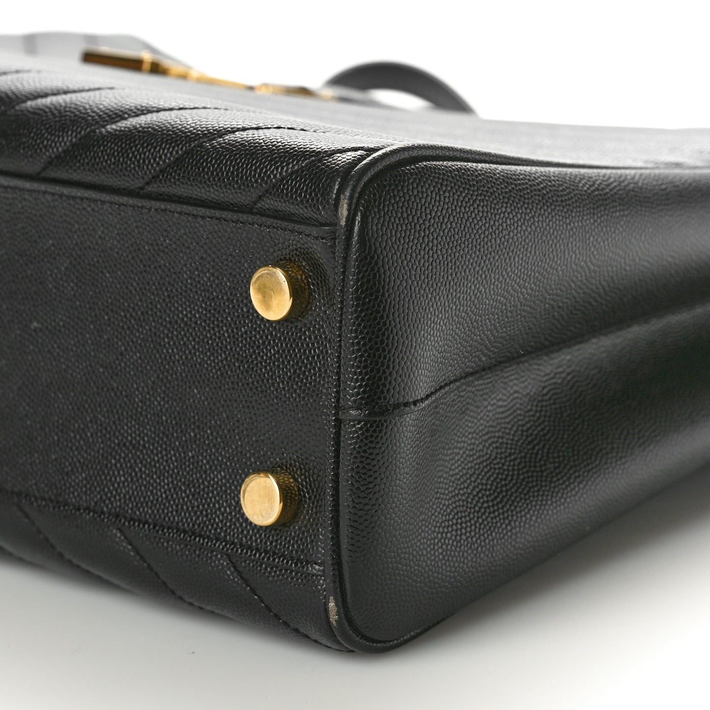 Grain De Poudre Matelasse Chevron Monogram Shopping Bag Black