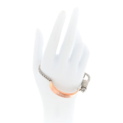 Christian Dior Crystal Logo ID Chain Bracelet Silver 2 of 4