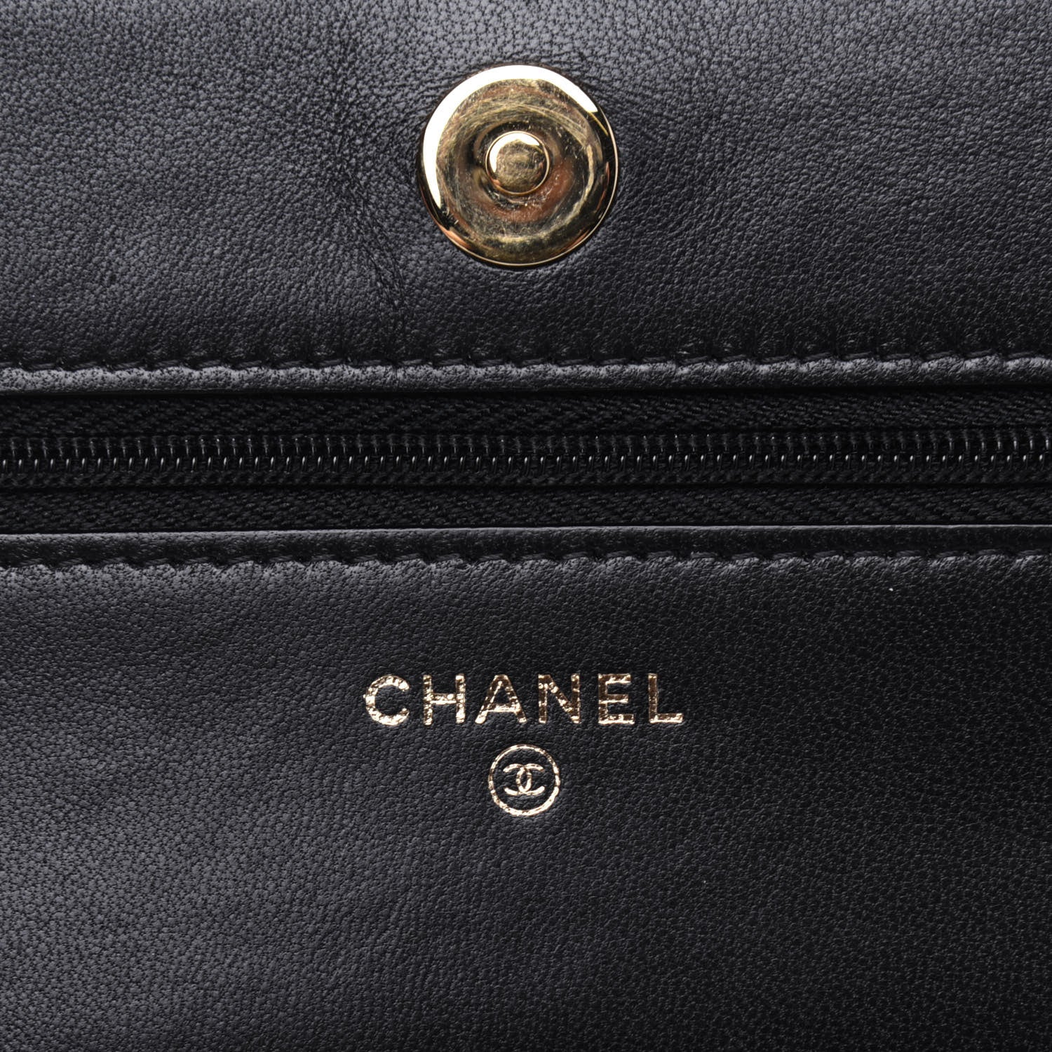 Chanel Lambskin Quilted Wallet On Chain WOC Black 5 of 15