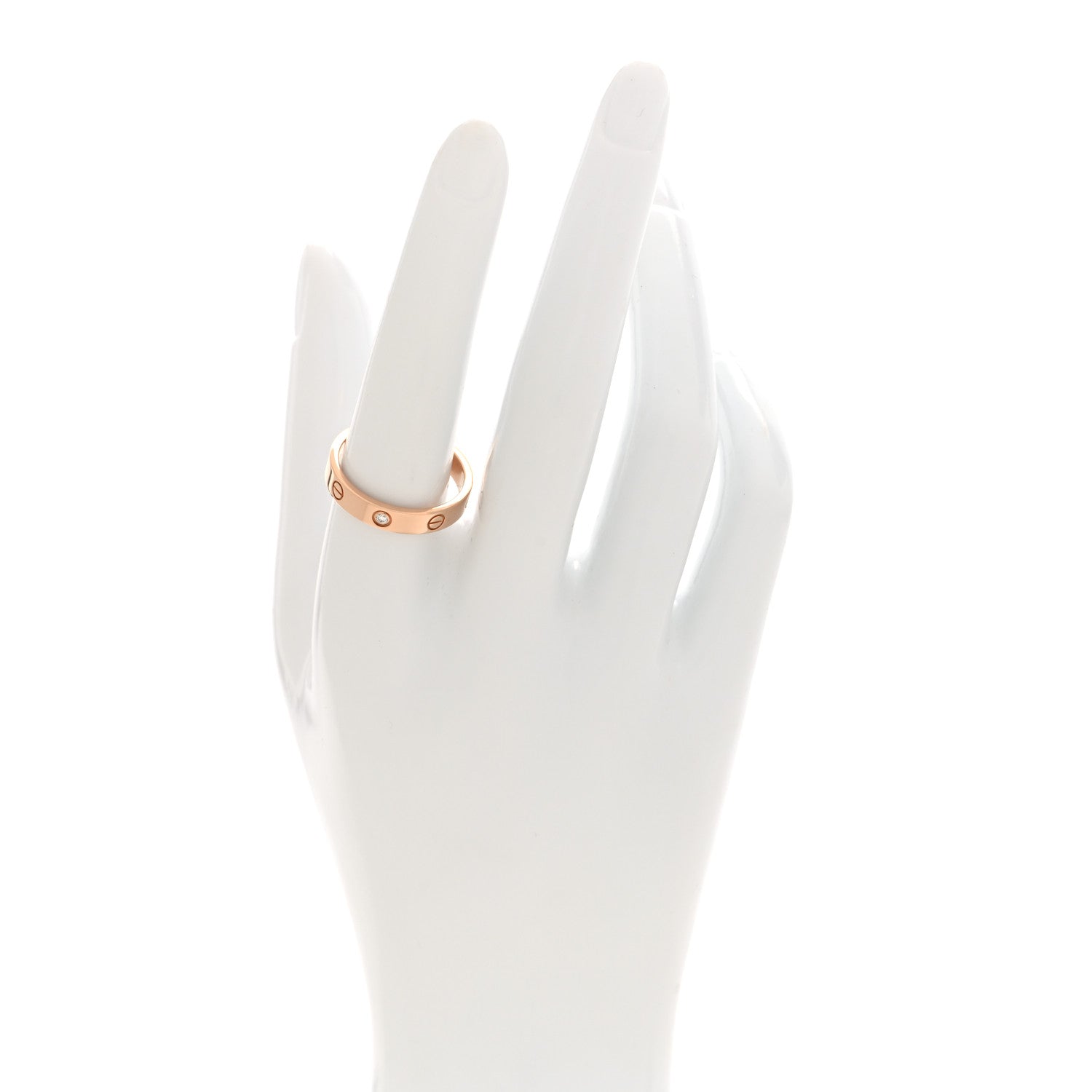 Cartier 18K Pink Gold Diamond 4mm LOVE Wedding Band Ring 58 8.25 2 of 4