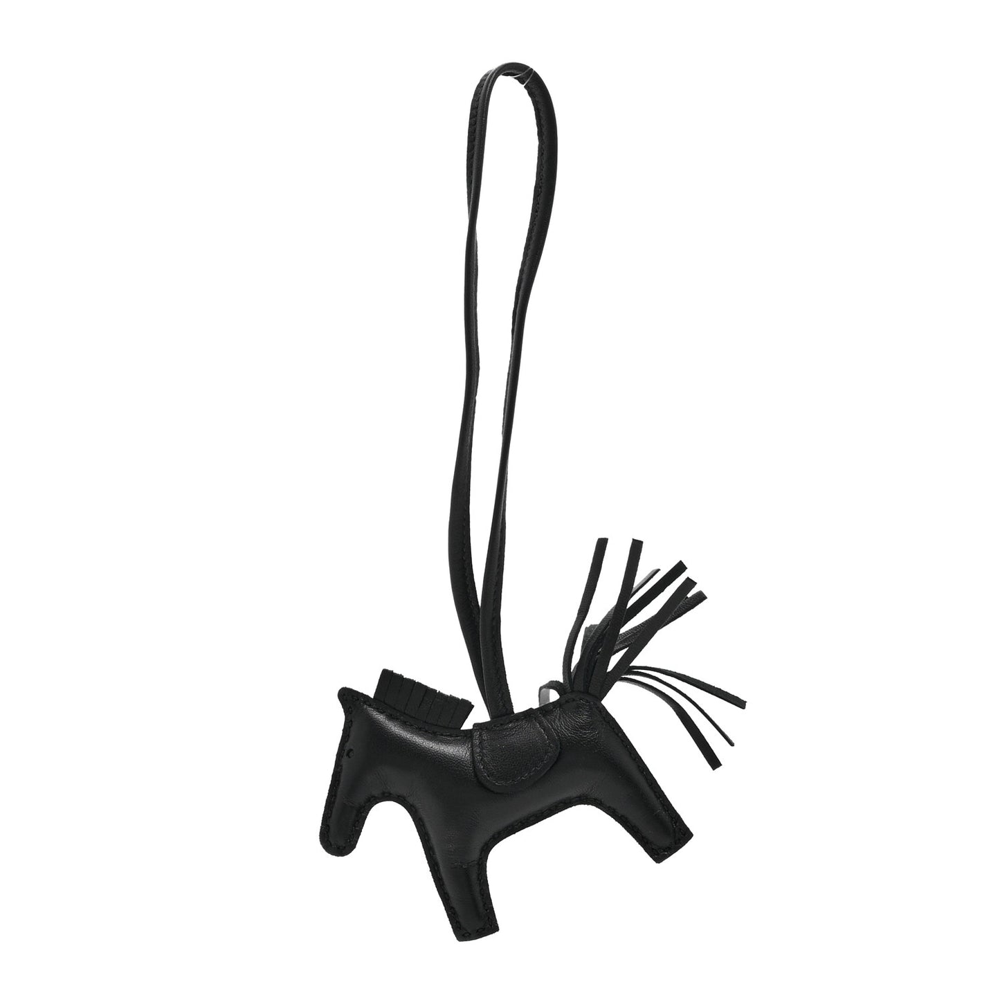 Milo Lambskin Grigri Rodeo Horse Bag Charm PM So Black