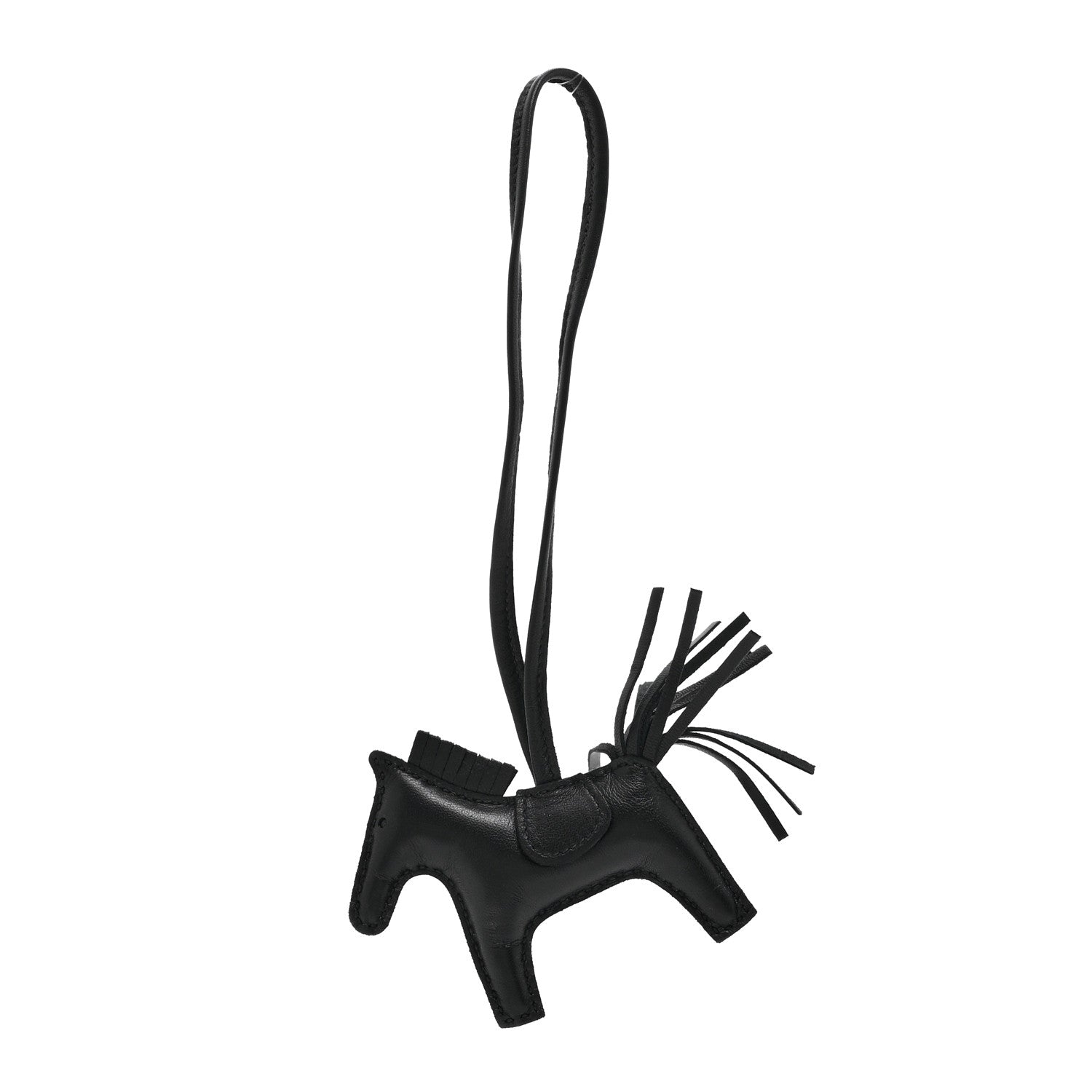 Hermes Milo Lambskin Grigri Rodeo Horse Bag Charm PM So Black 1 of 3