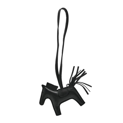 Hermes Milo Lambskin Grigri Rodeo Horse Bag Charm PM So Black 1 of 3