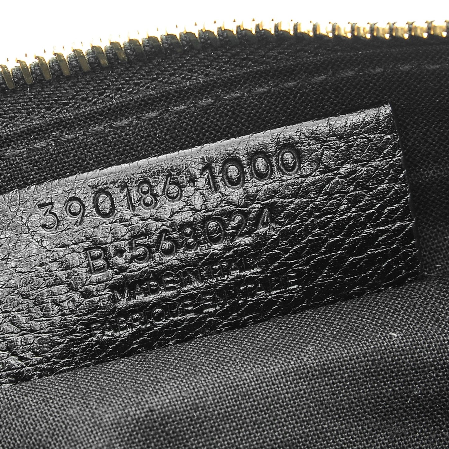 Chevre Gold Metallic Edge Hardware Pouch Black