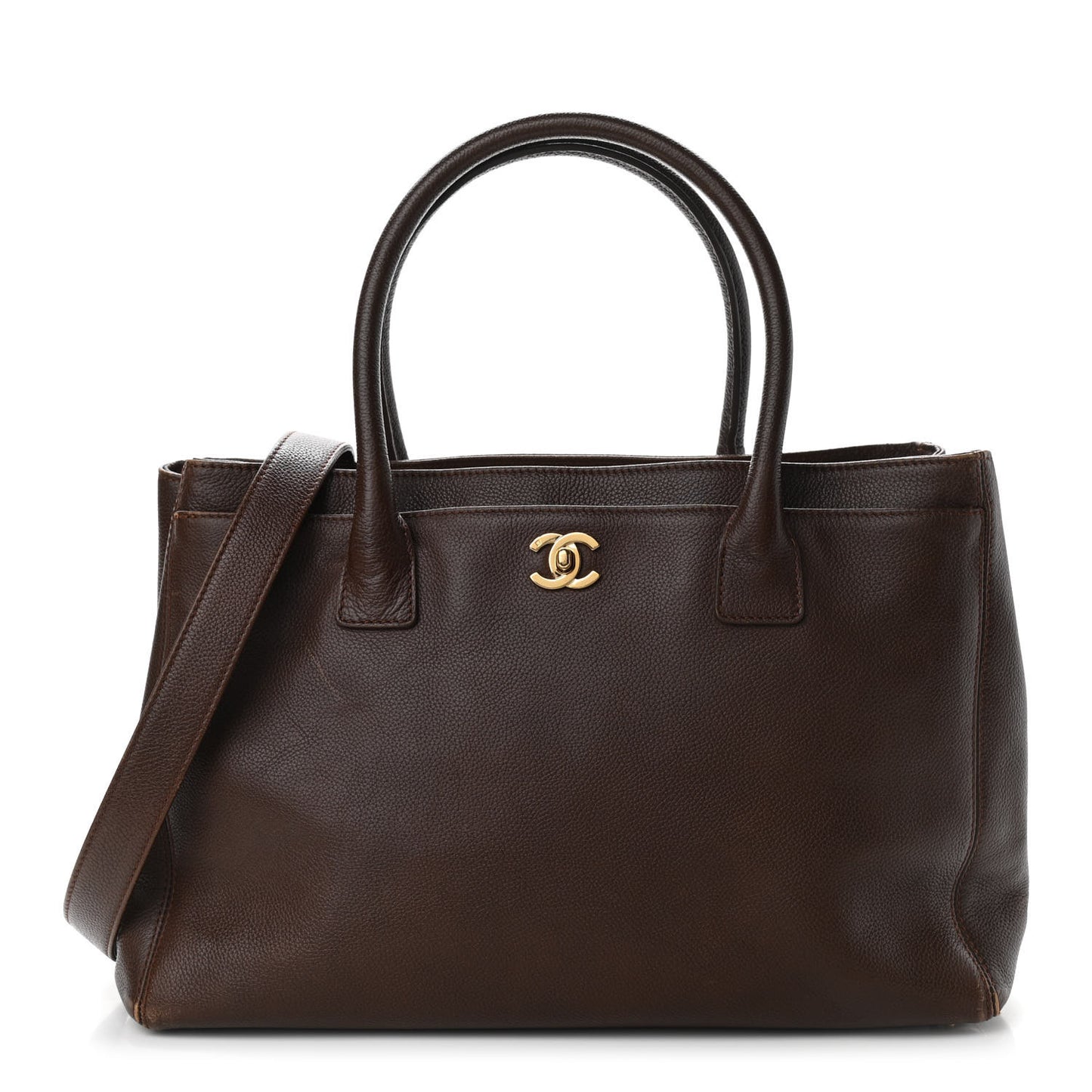 Calfskin Cerf Executive Shopper Tote Brown