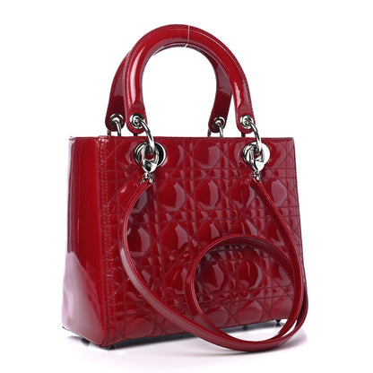 Christian Dior Patent Cannage Medium Lady Dior Red 2 of 4