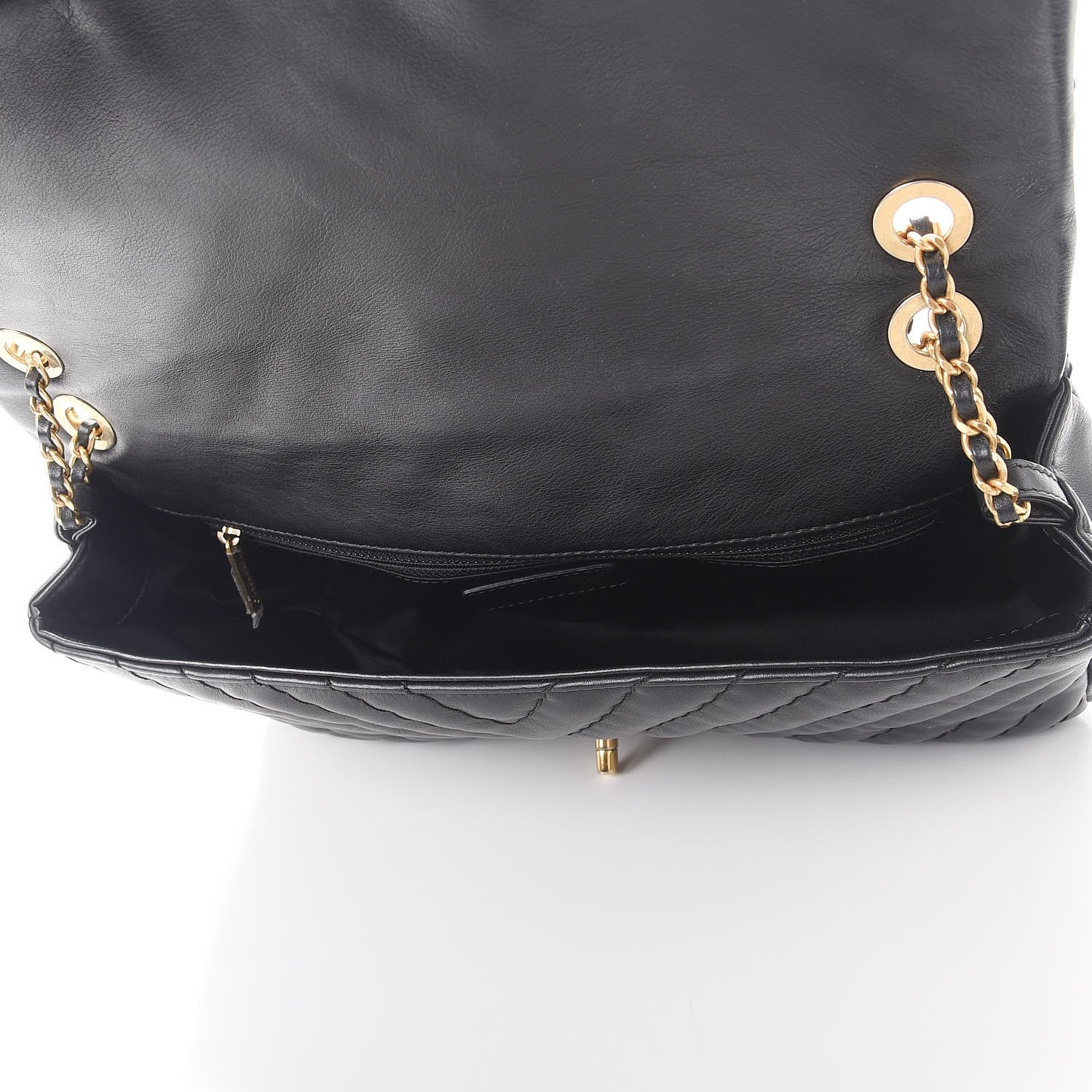 Chanel Calfskin Surpique Chevron Large Flap Black 5 of 8