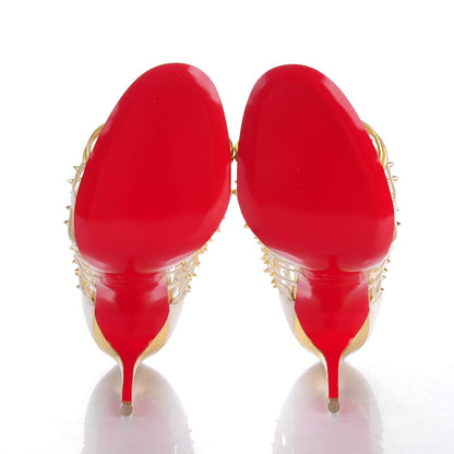 Christian Louboutin Kid Nappa Millaclou 100 Cage Sandals 37 Edelweiss Gold 5 of 8