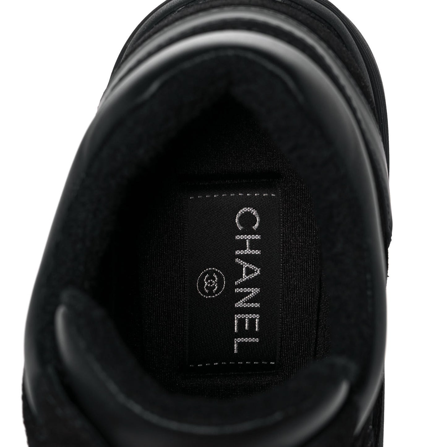 Fabric Calfskin Suede CC Sneakers 38 Black