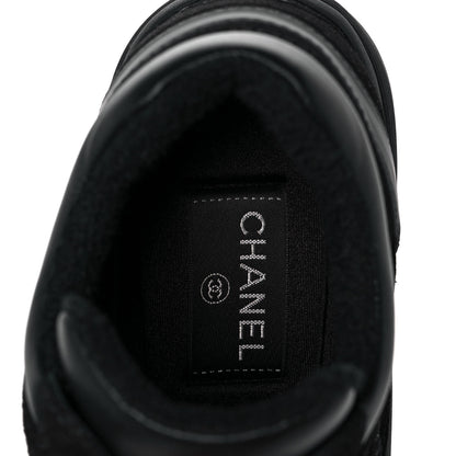 Chanel Fabric Calfskin Suede CC Sneakers 38 Black 7 of 9
