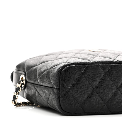 Chanel Caviar Quilted Hobo Clutch With Chain Black 9 of 11