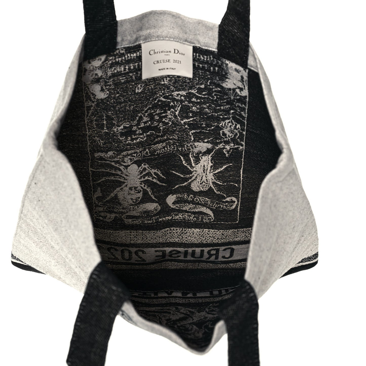 Canvas Print Cruise Tote Ivory Black