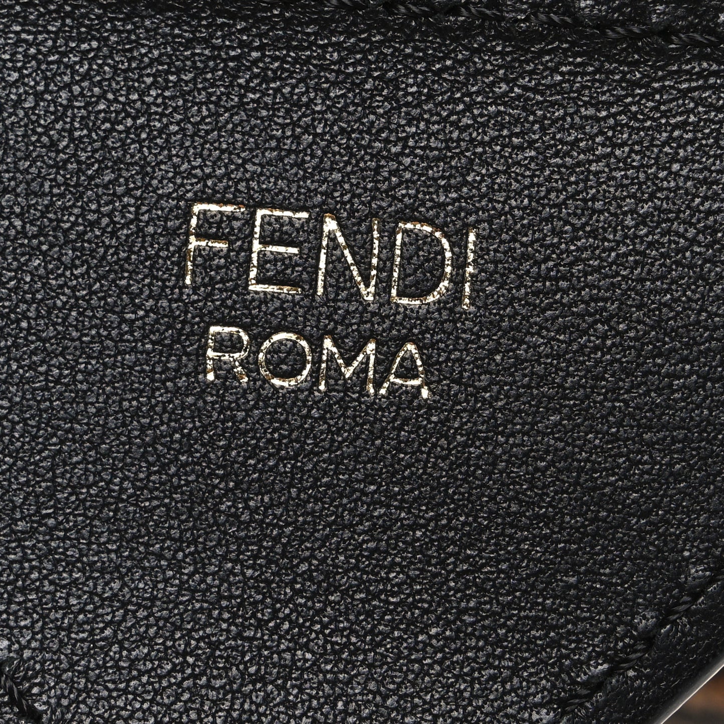 Ribbon Vitello Century FF 1974 Flat Studded Strap You Fango Marrone Ebano