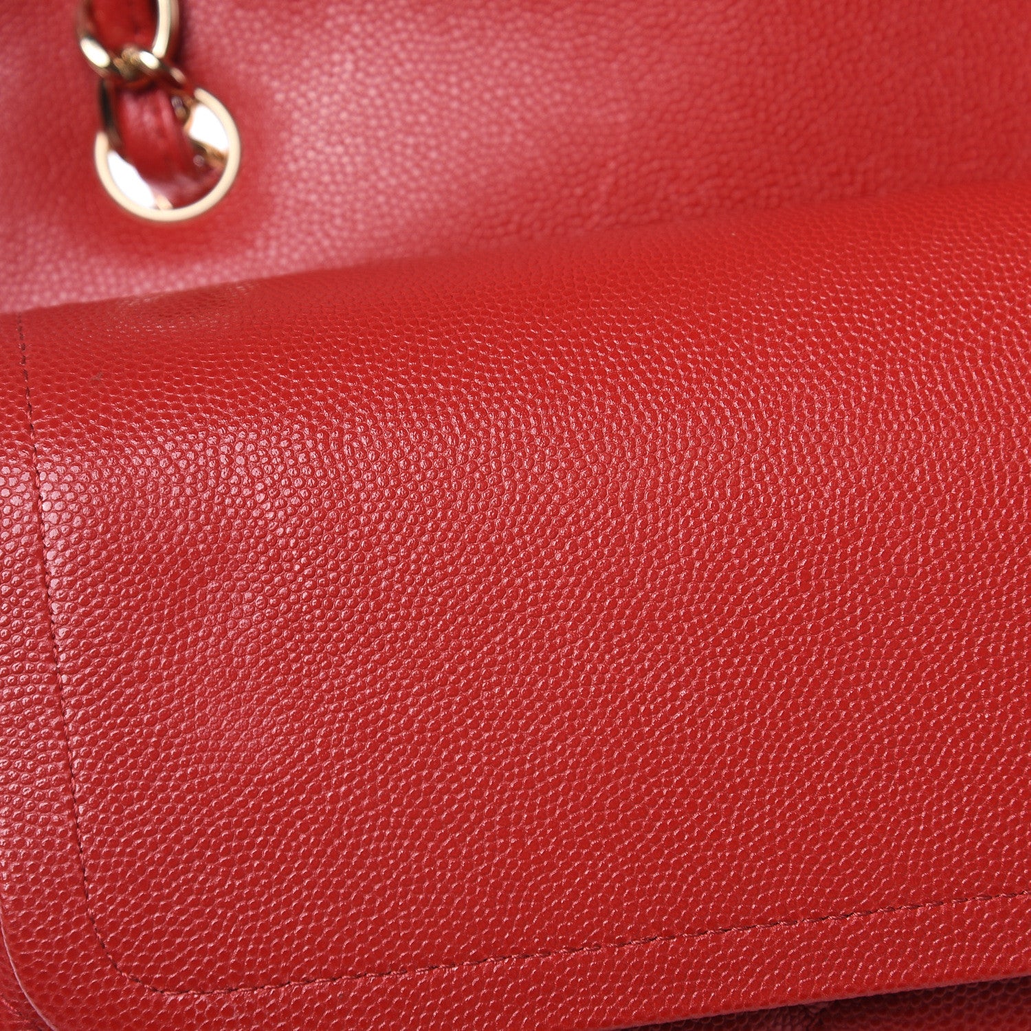 Chanel Caviar Quilted Jumbo Double Flap Red 17 of 20