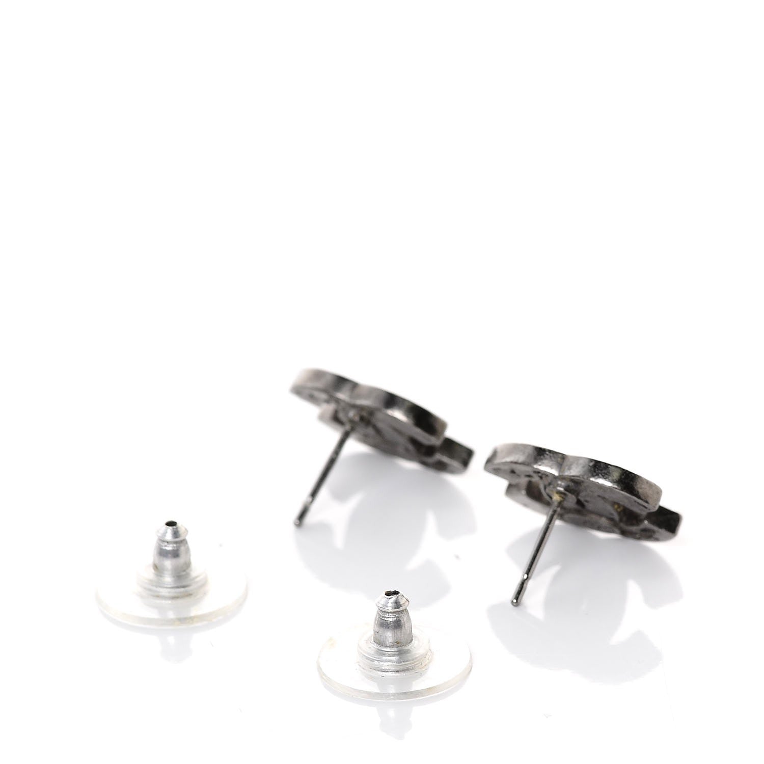Chanel Ruthenium Globe CC Earrings 3 of 5