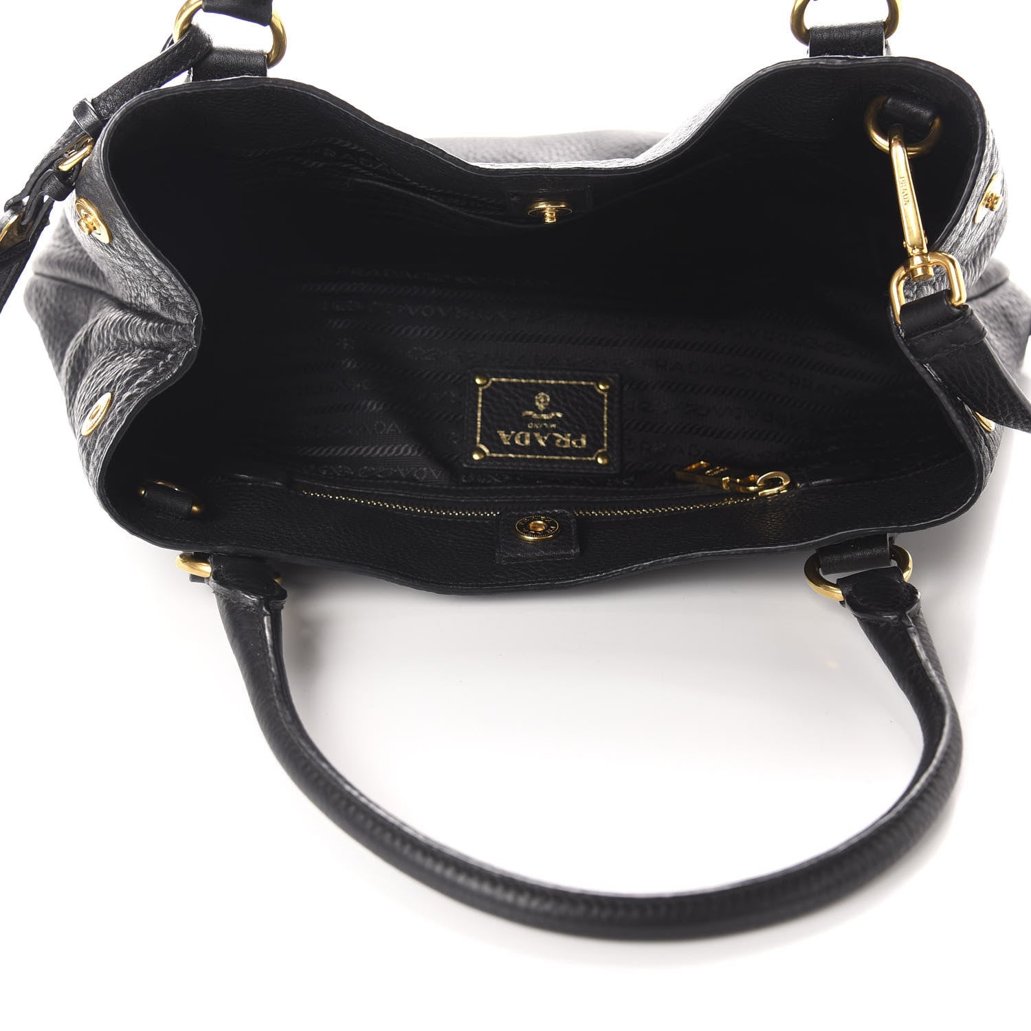 Prada Vitello Daino Tote Black 5 of 12