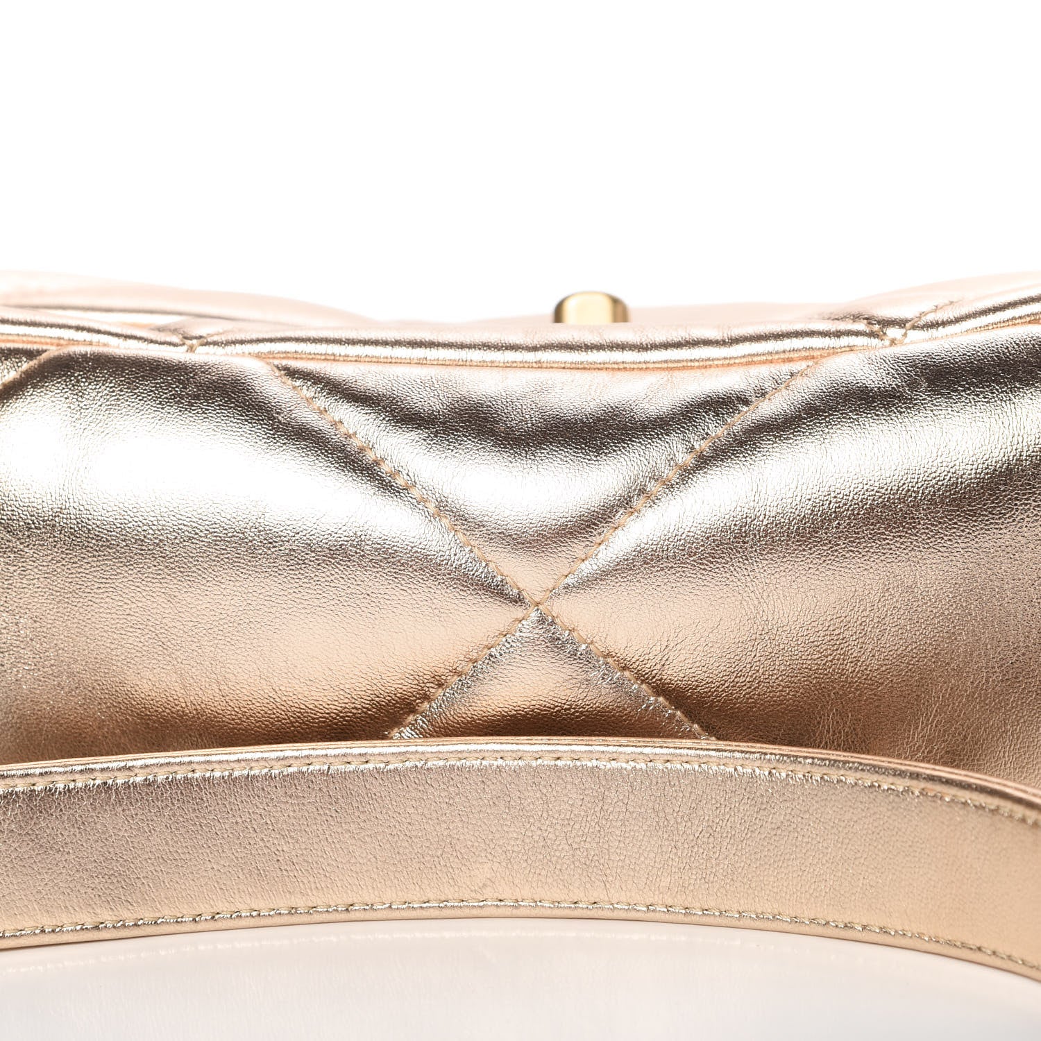 Chanel Metallic Lambskin Quilted Medium Chanel 19 Flap Gold 11 of 12
